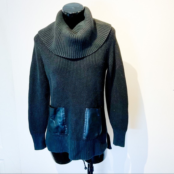 Michael Kors Tops - 09. MICHAEL KORS Wool Blend Waffle Sweater With Leather Pockets